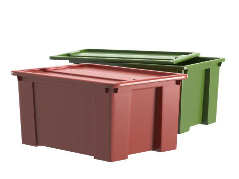 Scatola Ikea Samla verde rossa Modello 3D