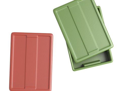 आइकिया सैमला बॉक्स हरा लाल 3D मॉडल