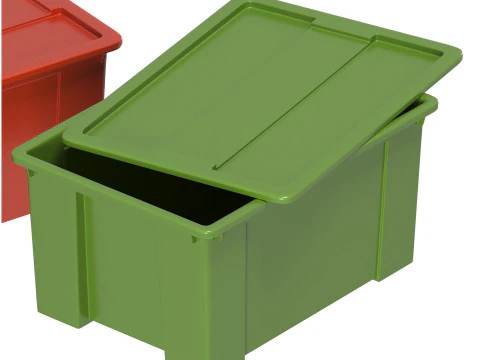 Scatola Ikea Samla verde rossa Modello 3D