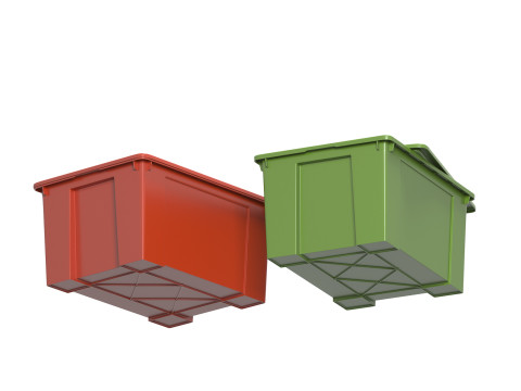 आइकिया सैमला बॉक्स हरा लाल 3D मॉडल