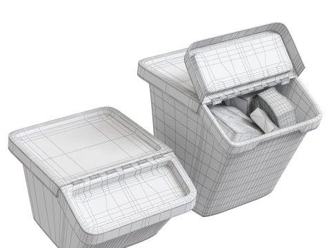 Lixeira Sortera Ikea com tampa branca Modelo 3D