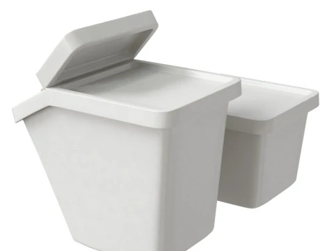 Lixeira Sortera Ikea com tampa branca Modelo 3D