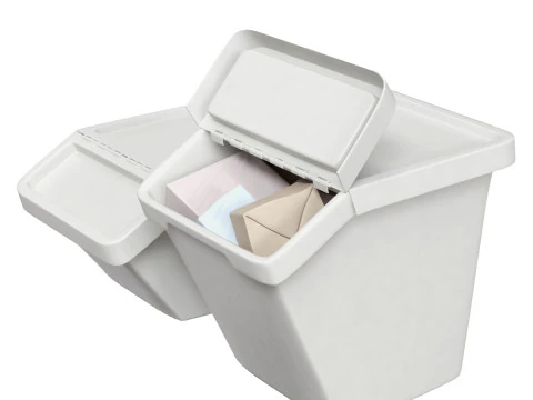 Lixeira Sortera Ikea com tampa branca Modelo 3D