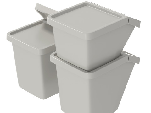 Lixeiras Ikea Sortera brancas Modelo 3D
