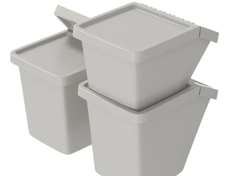 Ikea Sortera Recycling bins white 3D Model