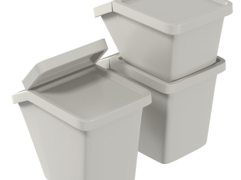 Lixeiras Ikea Sortera brancas Modelo 3D