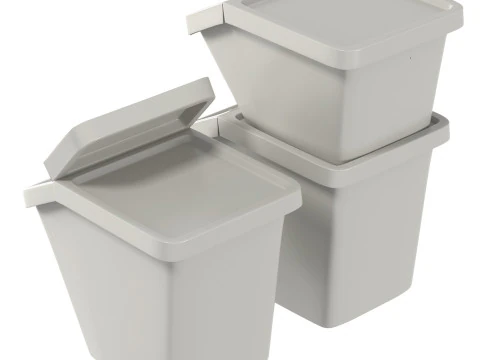 Ikea Sortera Recycling bins white 3D Model
