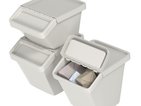Lixeiras Ikea Sortera brancas Modelo 3D