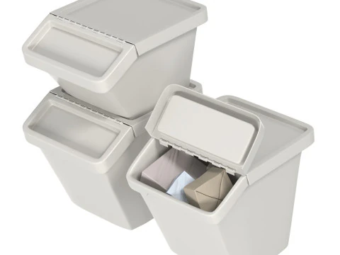 Ikea Sortera Recycling bins white 3D Model