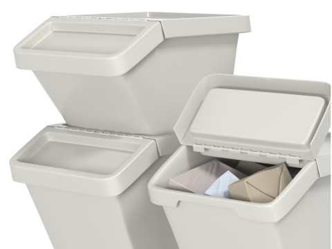 Lixeiras Ikea Sortera brancas Modelo 3D