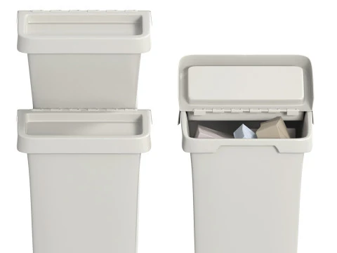 Ikea Sortera Recycling bins white 3D Model