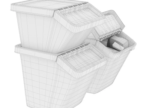 Ikea Sortera Recycling bins white 3D Model