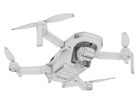 Drone Mini Quadcopter DJI Mavic Model 3D