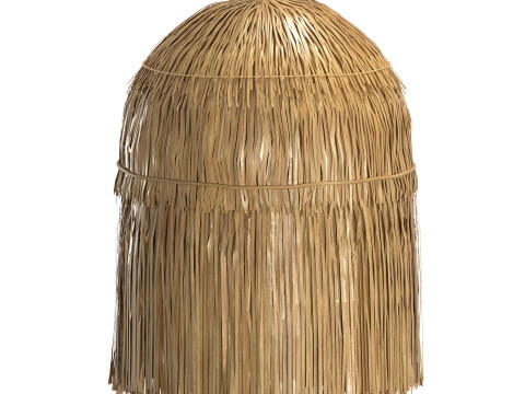 Luminária pendente de teto com folhas redondas de vime Bell Modelo 3D