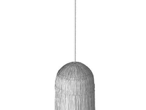 Luminária pendente de teto com folhas redondas de vime Bell Modelo 3D