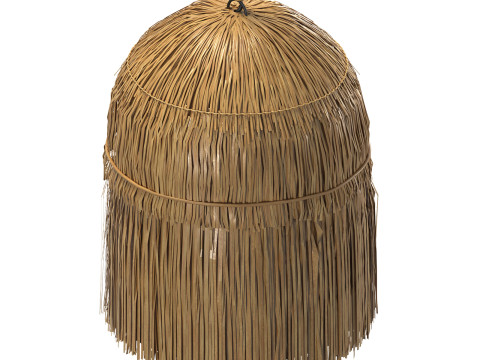 Luminária pendente de teto com folhas redondas de vime Bell Modelo 3D