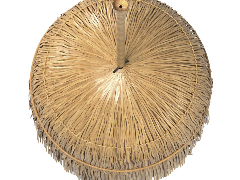 Luminária pendente de teto com folhas redondas de vime Bell Modelo 3D