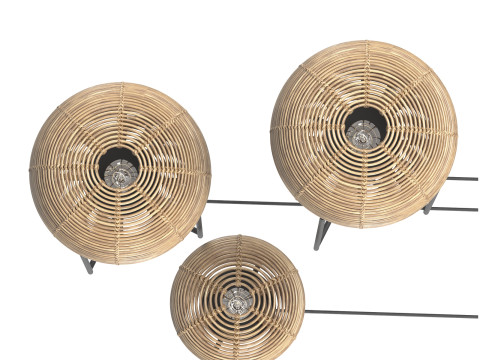 Candeeiro de mesa Sari com lâmpada de vime de bambu Modelo 3D