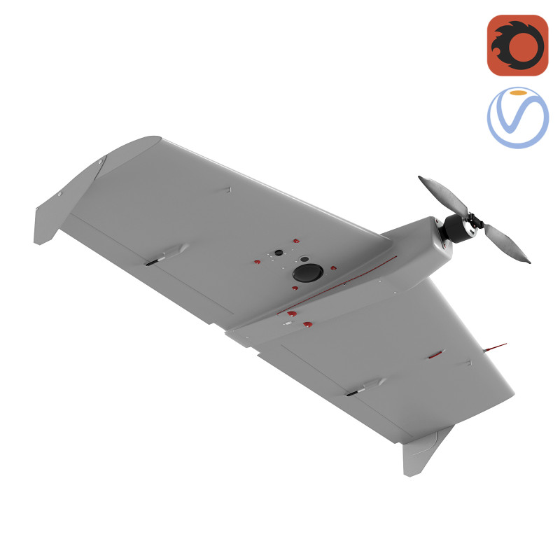 Drone klein ZALA 421 3D Model .c4d .max .obj .3ds .fbx .stl .blend
