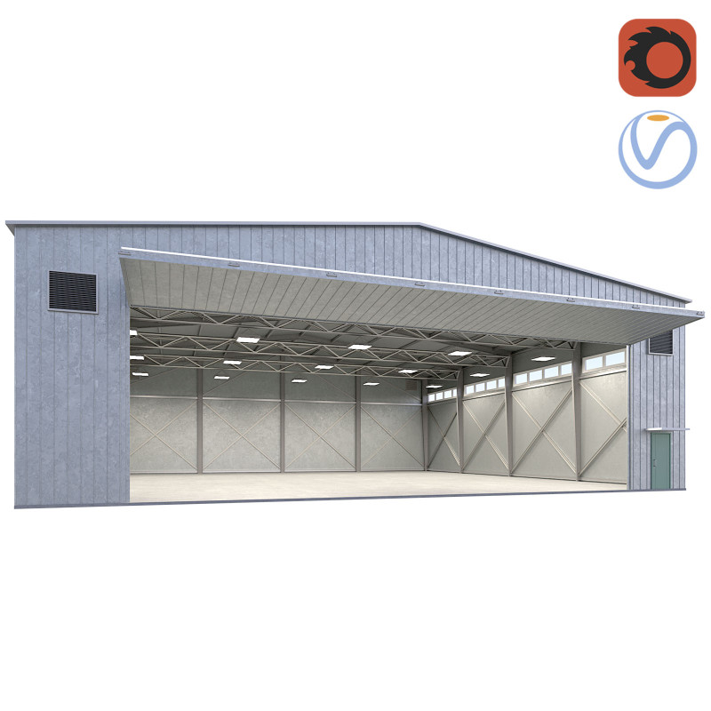 항공기 격납고 금속 3D 모델 .c4d .max .obj .3ds .fbx .stl .blend 