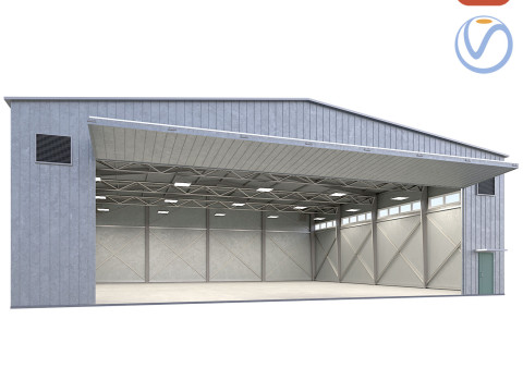 Aircraft Hangar metal 3D Model