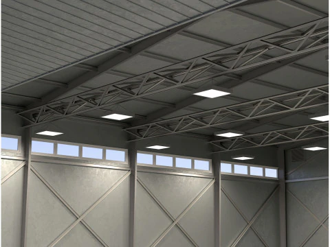 Hangar per aerei in metallo Modello 3D