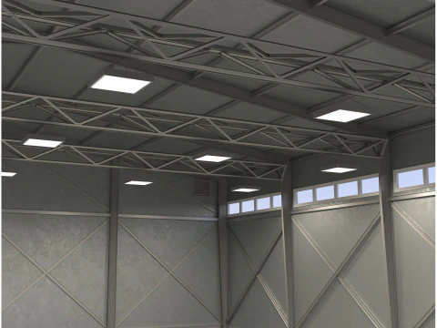 Hangar per aerei in metallo Modello 3D