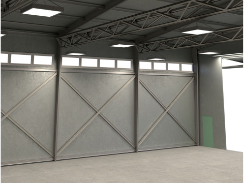 항공기 격납고 금속 3D 모델