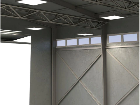 Hangar per aerei in metallo Modello 3D