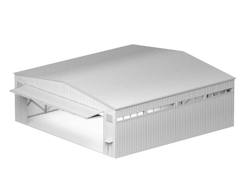 Hangar per aerei in metallo Modello 3D