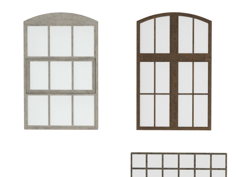 Pacchetto finestre vecchia fabbrica Modello 3D