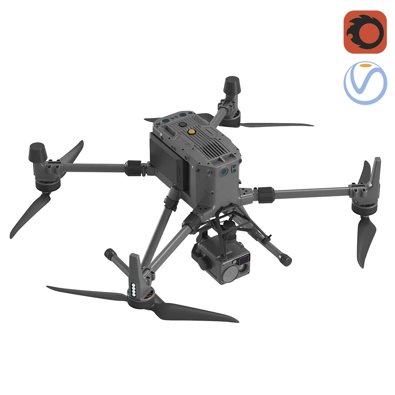 Drone empresarial DJI Matrice 300 RTK Modelo 3D .c4d .max .obj .3ds .fbx .stl .blend 