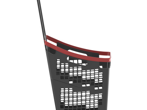 Черная тележка для покупок 3D Модель