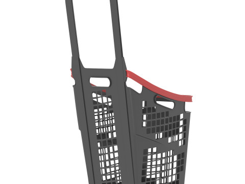 Черная тележка для покупок 3D Модель
