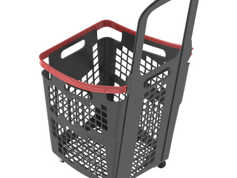 Черная тележка для покупок 3D Модель