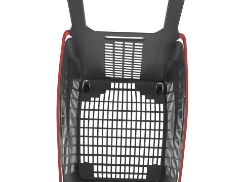 Черная тележка для покупок 3D Модель