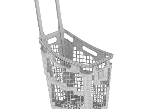 Черная тележка для покупок 3D Модель