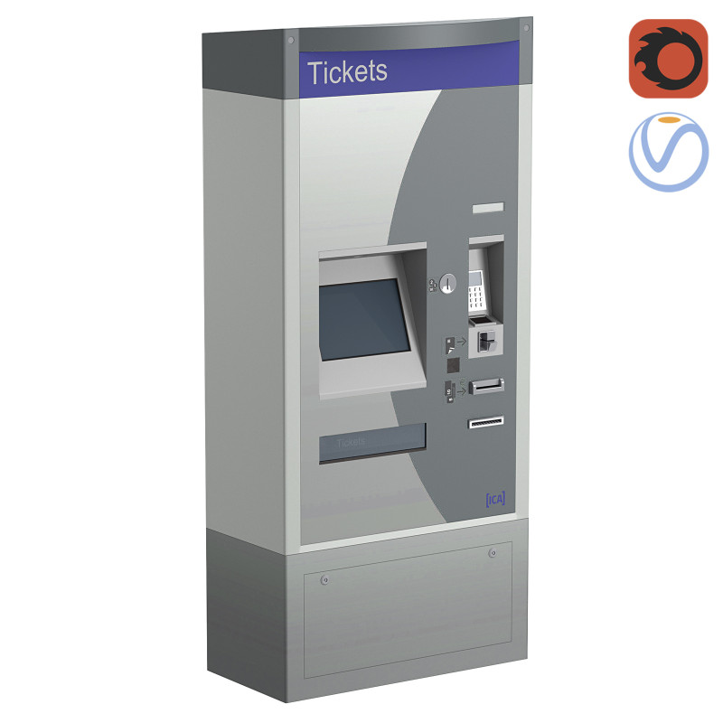 Ticket validation card payment machine 3D Model .c4d .max .obj .3ds .fbx .stl .blend