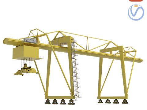 कंटेनर पीला कार्गो क्रेन 3D मॉडल