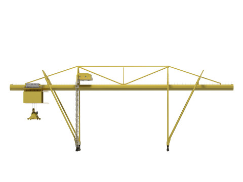 Container yellow cargo crane 3D Model