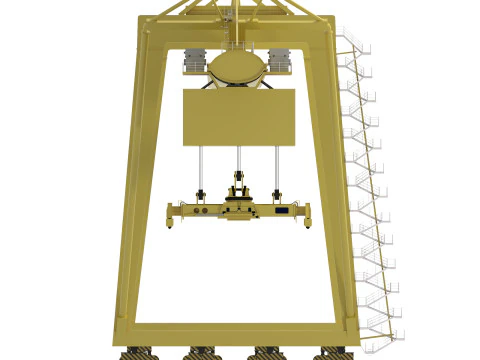 Container yellow cargo crane 3D Model