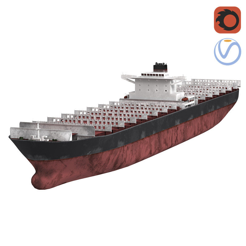 Navio de carga Low-poly AP Modelo 3D .c4d .max .obj .3ds .fbx .stl .blend 