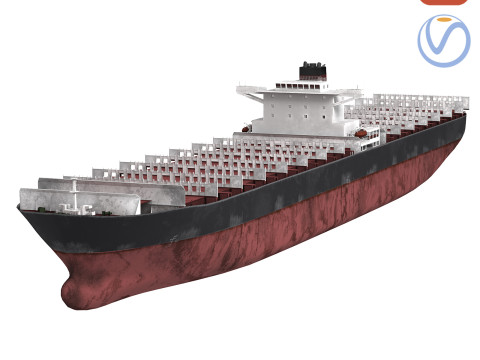 Cargo ship Low-poly AP Model 3D