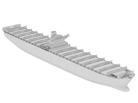 Navio de carga Low-poly AP Modelo 3D
