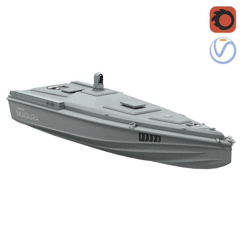 Drone navale ucraino Magura della barca Modello 3D .c4d .max .obj .3ds .fbx .stl .blend