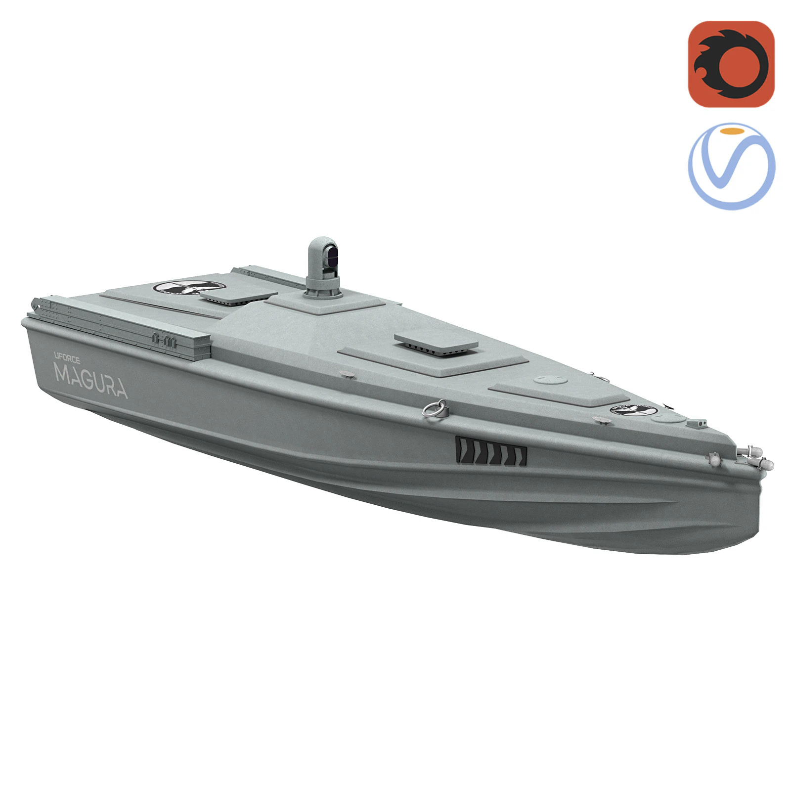 Катер Магура Украинский ВМФ Дрон 3D Модель .c4d .max .obj .3ds .fbx .stl .blend 