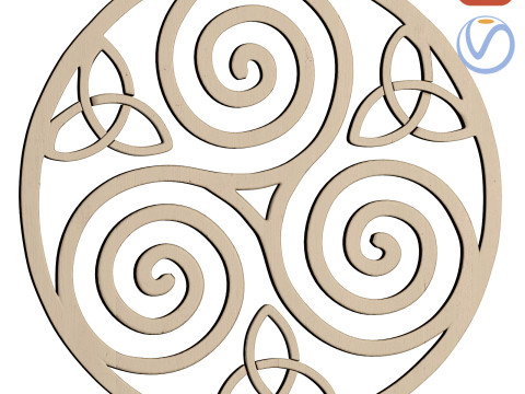 Производитель четвертого уровня проектирует кельтский узел Трискелион 3D Модель