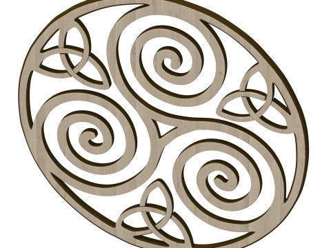Quarto livello Mfg Designs Nodo celtico Triskelion Modello 3D