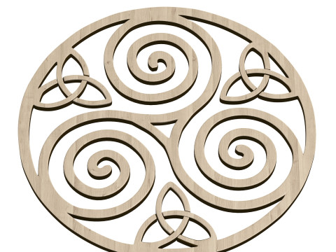 Quarto livello Mfg Designs Nodo celtico Triskelion Modello 3D