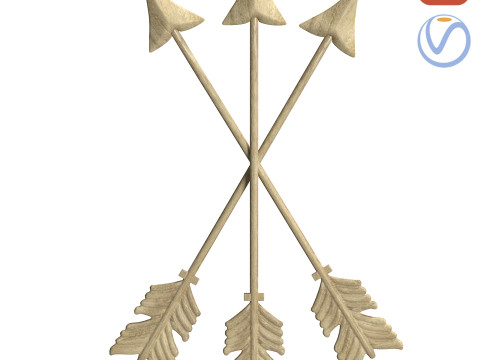 Frecce rustiche di arte della parete dei nativi americani Modello 3D